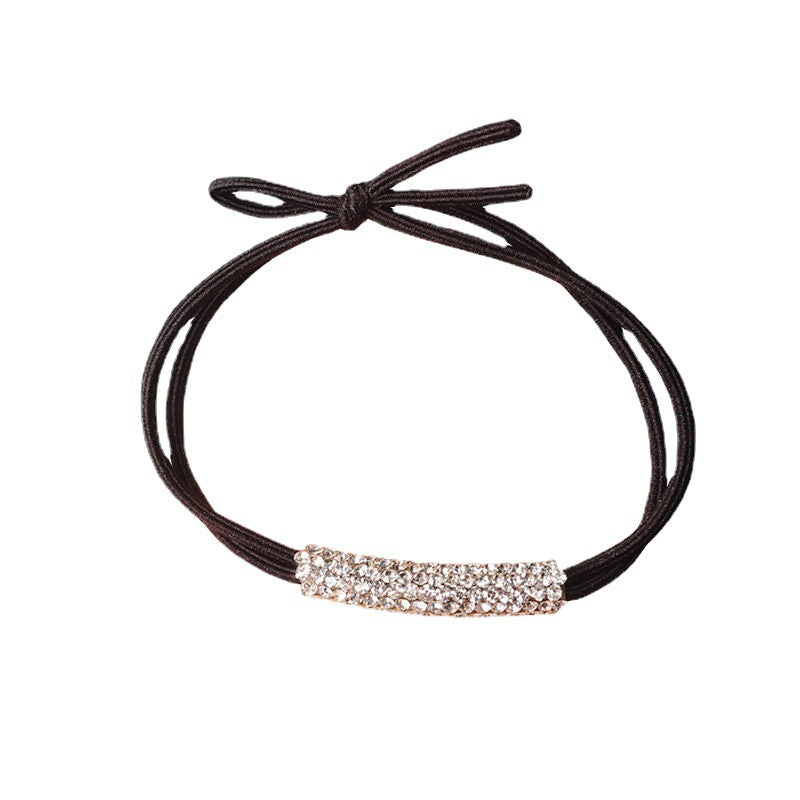 Wholesale High Elastic Head Rope for Women's Super Flash Rhinestone Hair Ring Hair Rope
